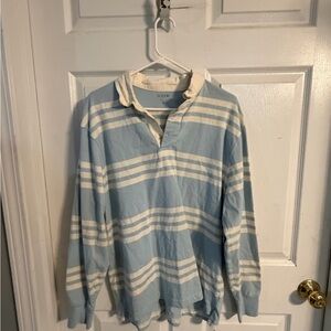 J. Crew Blue and White Striped Shirt